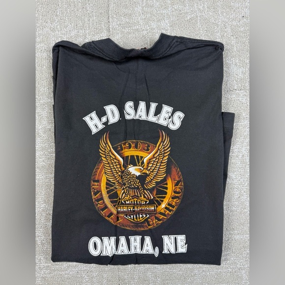 Vintage 1995 Harley Davidson H-D Sales Dealer Omaha NE Single Stitch T Shirt XL - Picture 1 of 7
